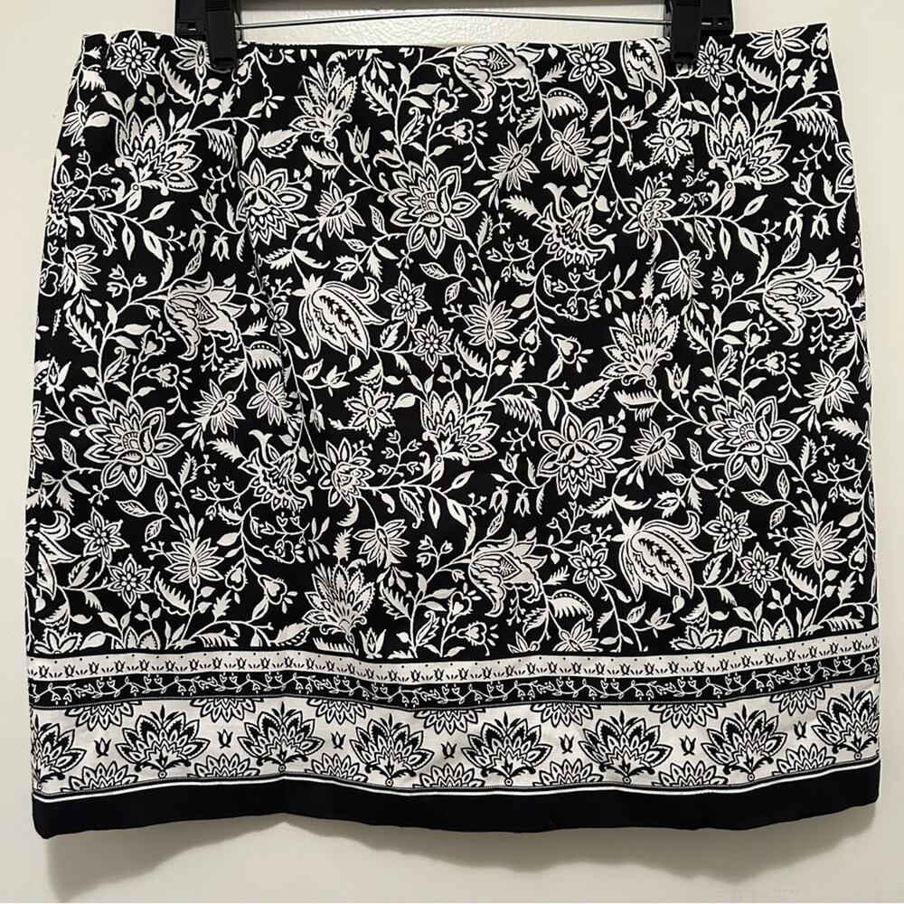 Talbots Dreamy Floral Stretch Cotton Canvas‎ Skirt 16P NWT - Picture 6 of 10